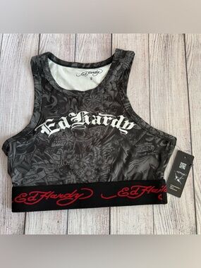 ED HARDY Tattoo Sport Tank Top Small NWT